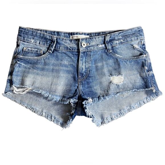 Zara Jean shorts mid rise cut off style distressed size 8 - Picture 2 of 12